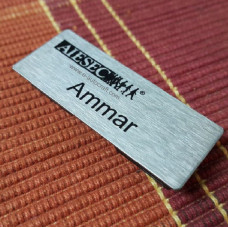 Name Tag Stainless Steel Natural Hairline 2D Etching 
NTSS/SNH_01